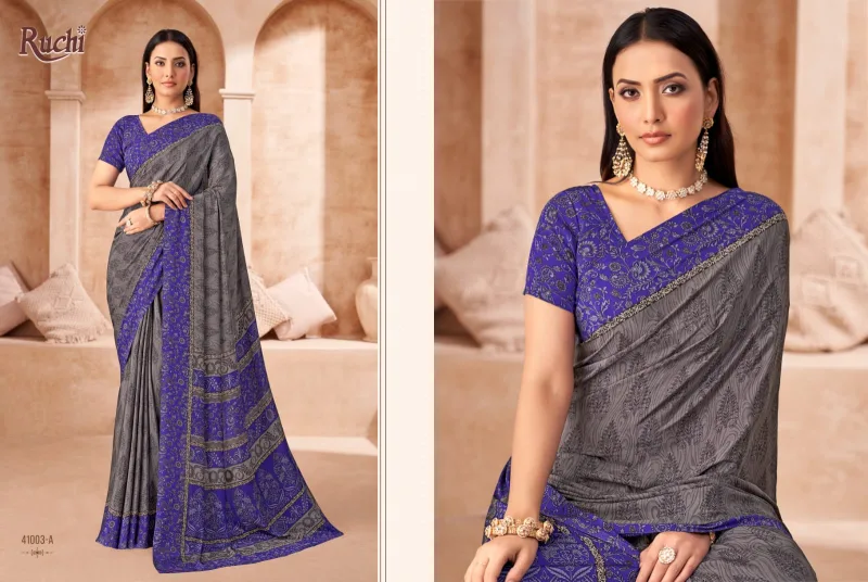 Vedanta Silk Vol 43 By Ruchi Silk Crepe Printed Saree